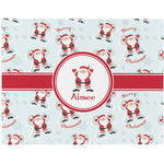 Santa Clause Making Snow Angels Woven Fabric Placemat - Twill w/ Name or Text