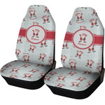 Santa Clause Making Snow Angels Car Seat Covers (Set of Two) w/ Name or Text