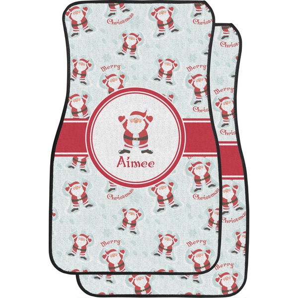 Custom Santa Clause Making Snow Angels Car Floor Mats (Personalized)