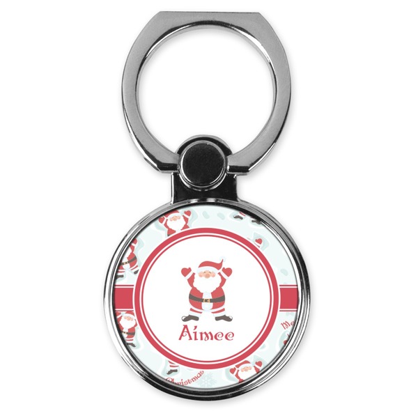 Custom Santa Clause Making Snow Angels Cell Phone Ring Stand & Holder (Personalized)