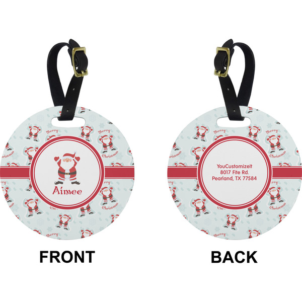 Santa Claus Circle Luggage Tag (Front + Back)