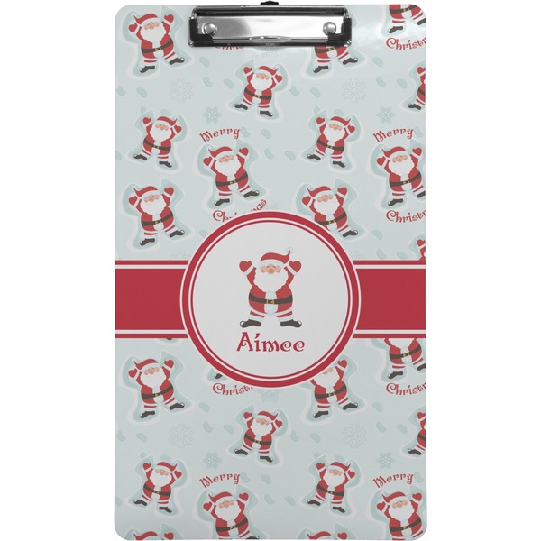 Custom Santa Clause Making Snow Angels Clipboard (Legal Size) w/ Name or Text