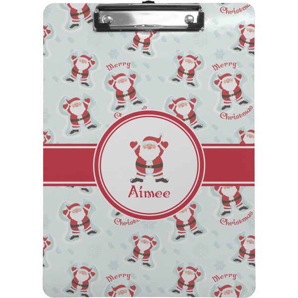 Custom Santa Clause Making Snow Angels Clipboard (Letter Size) w/ Name or Text
