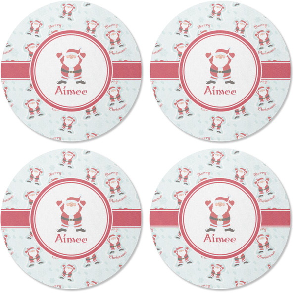 Santa Claus Coaster Round Rubber Back - Apvl