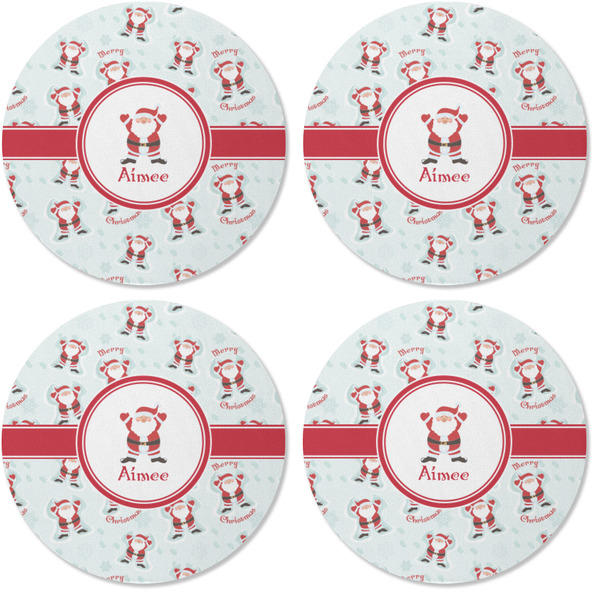 Santa Claus Coaster Round Rubber Back - Apvl