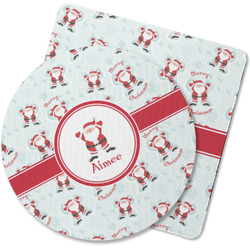 Santa Clause Making Snow Angels Rubber Backed Coaster (Personalized)