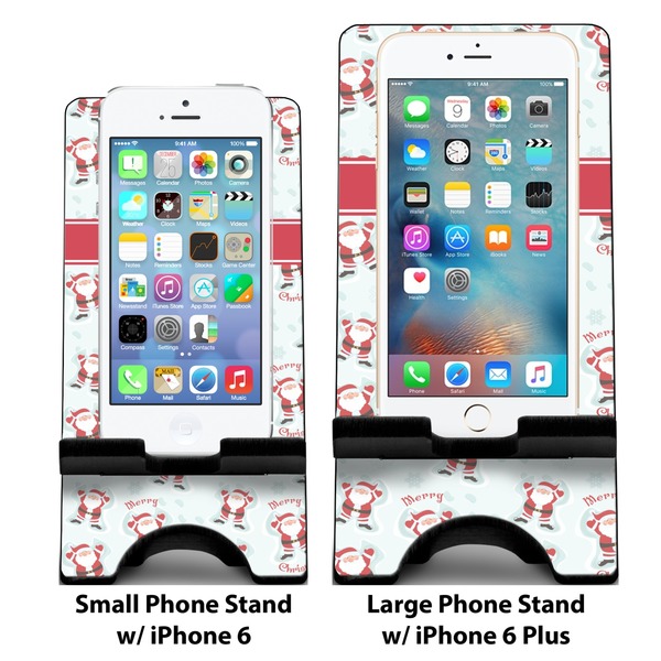 Santa Claus Compare Phone Stand Sizes - with iPhones