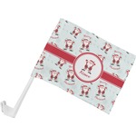 Santa Clause Making Snow Angels Car Flag - Small w/ Name or Text