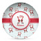 Santa Clause Making Snow Angels Microwave Safe Plastic Plate - Composite Polymer (Personalized)