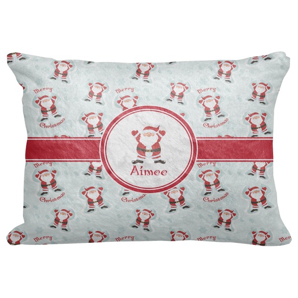 Custom Santa Clause Making Snow Angels Decorative Baby Pillowcase - 16"x12" w/ Name or Text