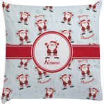 Santa Clause Making Snow Angels Decorative Pillow Case w/ Name or Text