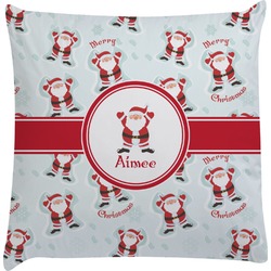 Santa Clause Making Snow Angels Decorative Pillow Case w/ Name or Text
