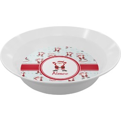 Santa Clause Making Snow Angels Melamine Bowl (Personalized)