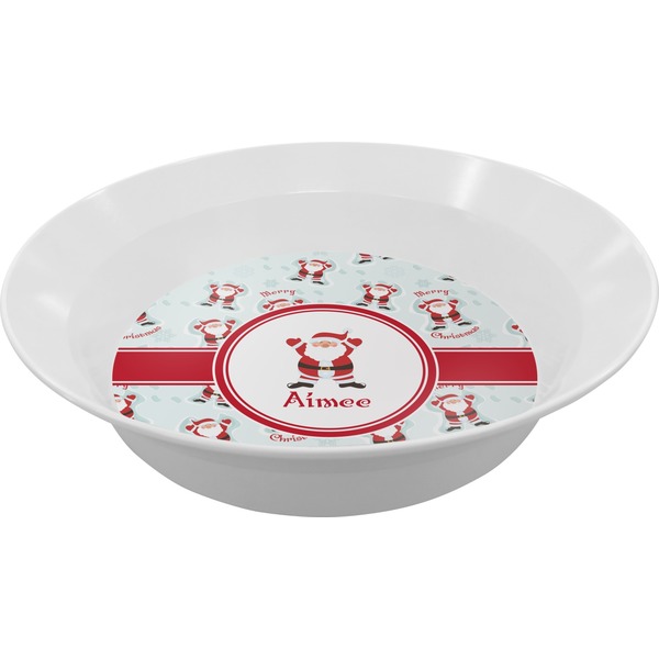 Custom Santa Clause Making Snow Angels Melamine Bowl (Personalized)