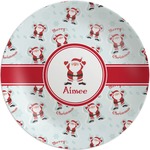 Santa Clause Making Snow Angels Melamine Plate - 10" (Personalized)