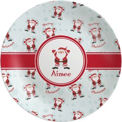 Santa Clause Making Snow Angels Melamine Plate - 10" (Personalized)