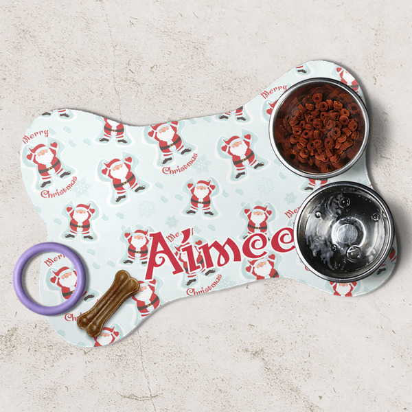 Santa Claus Dog Bone Shaped Mat Lifestyle