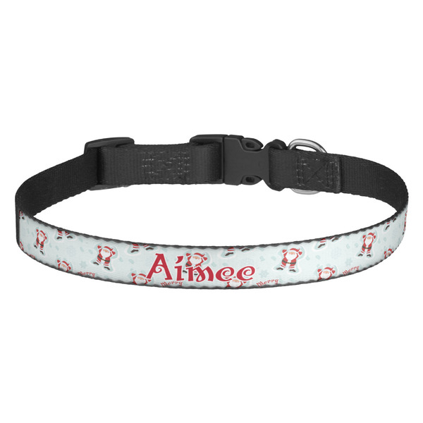 Custom Santa Clause Making Snow Angels Dog Collar (Personalized)