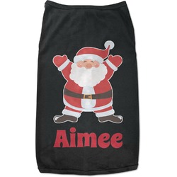 Santa Clause Making Snow Angels Black Pet Shirt (Personalized)