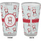 Santa Clause Making Snow Angels Pint Glass - Full Color - Front & Back Views