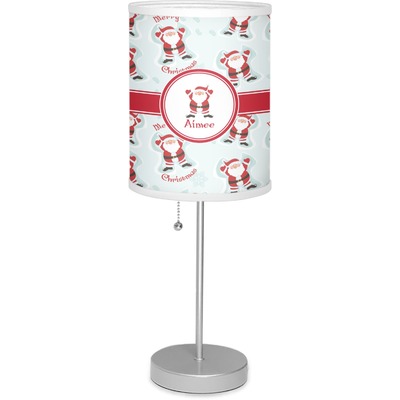 Santa Clause Making Snow Angels 7" Drum Lamp with Shade (Personalized)