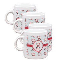 Santa Clause Making Snow Angels Single Shot Espresso Cups - Set of 4 (Personalized)