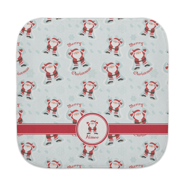Custom Santa Clause Making Snow Angels Face Towel w/ Name or Text