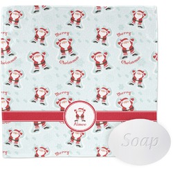 Santa Clause Making Snow Angels Washcloth w/ Name or Text