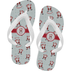 Santa Clause Making Snow Angels Flip Flops (Personalized)