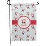 Santa Clause Making Snow Angels Small Garden Flag - Double Sided w/ Name or Text