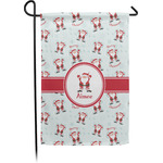 Santa Clause Making Snow Angels Small Garden Flag - Single Sided w/ Name or Text