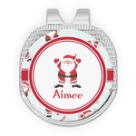 Santa Clause Making Snow Angels Golf Ball Marker - Hat Clip - Silver