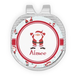 Santa Clause Making Snow Angels Golf Ball Marker - Hat Clip - Silver