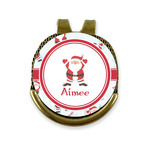 Santa Clause Making Snow Angels Golf Ball Marker - Hat Clip - Gold