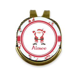 Santa Clause Making Snow Angels Golf Ball Marker - Hat Clip - Gold