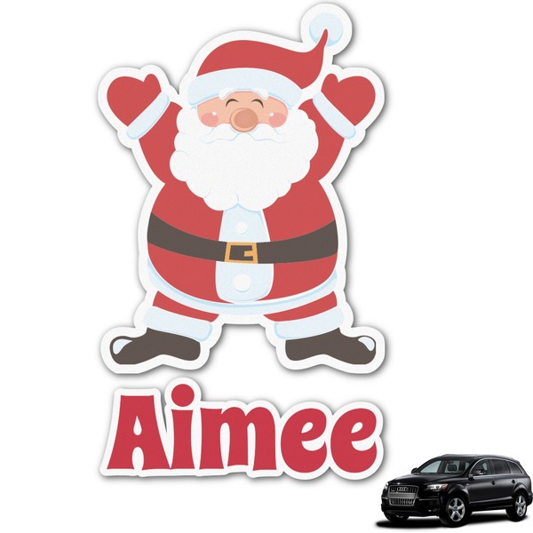 Custom Santa Clause Making Snow Angels Graphic Car Decal (Personalized)