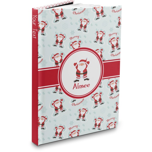 Custom Santa Clause Making Snow Angels Hardbound Journal - 7.25" x 10" (Personalized)