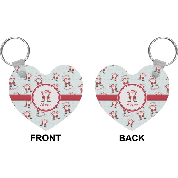 Santa Claus Heart Keychain (Front + Back)