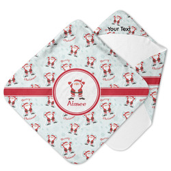 Santa Clause Making Snow Angels Hooded Baby Towel w/ Name or Text