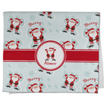 Santa Clause Making Snow Angels Kitchen Towel - Poly Cotton w/ Name or Text