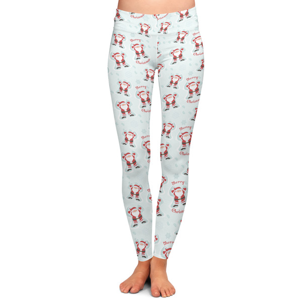 Custom Santa Clause Making Snow Angels Ladies Leggings