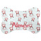 Santa Clause Making Snow Angels Bone Shaped Dog Food Mat (Personalized)