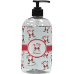 Santa Clause Making Snow Angels Plastic Soap / Lotion Dispenser (16 oz - Large - Black) (Personalized)