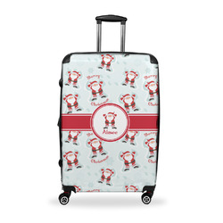 Santa Clause Making Snow Angels Suitcase - 28" Large - Checked w/ Name or Text