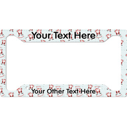 Santa Clause Making Snow Angels License Plate Frame - Style A (Personalized)