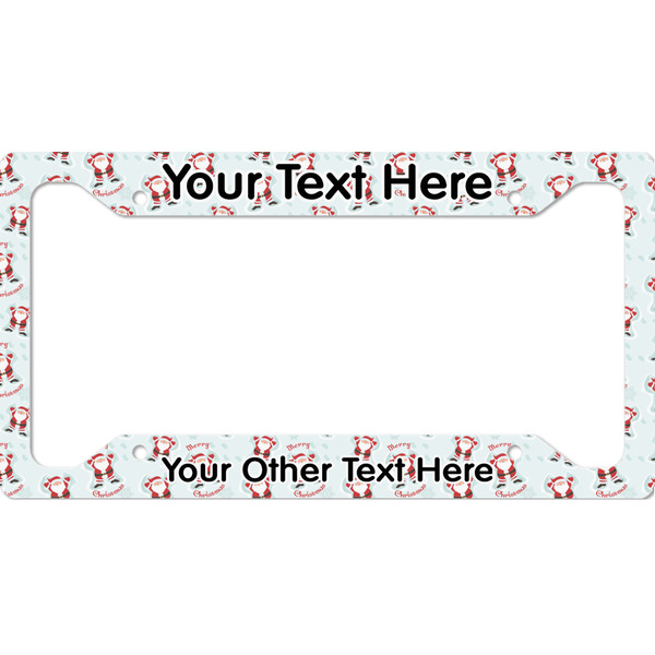 Custom Santa Clause Making Snow Angels License Plate Frame (Personalized)