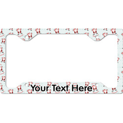 Santa Clause Making Snow Angels License Plate Frame - Style C (Personalized)
