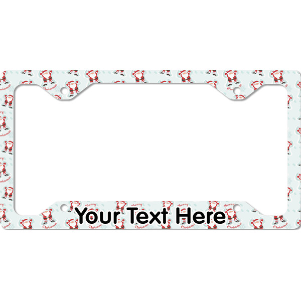 Custom Santa Clause Making Snow Angels License Plate Frame - Style C (Personalized)