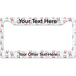 Santa Clause Making Snow Angels License Plate Frame - Style B (Personalized)