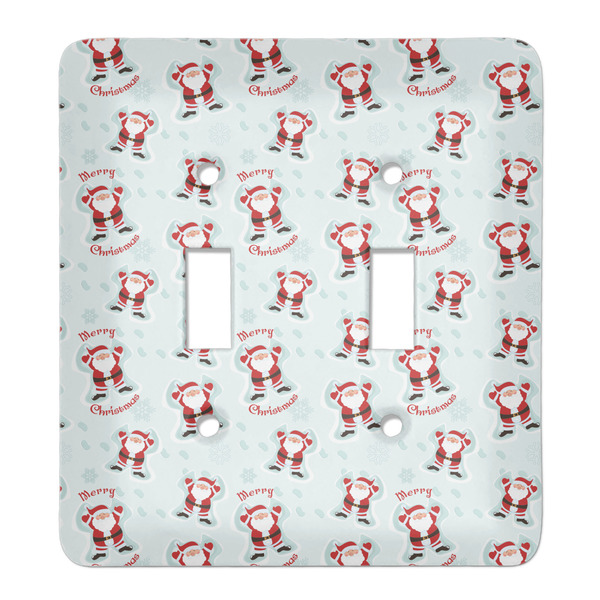 Custom Santa Clause Making Snow Angels Light Switch Cover (2 Toggle Plate)